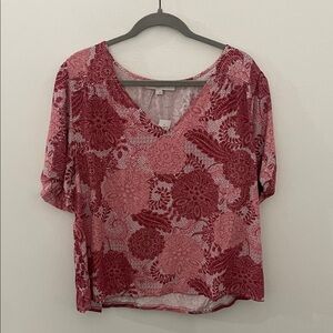 LOFT Floral Paisley V-Neck Women’s Top XL NWT